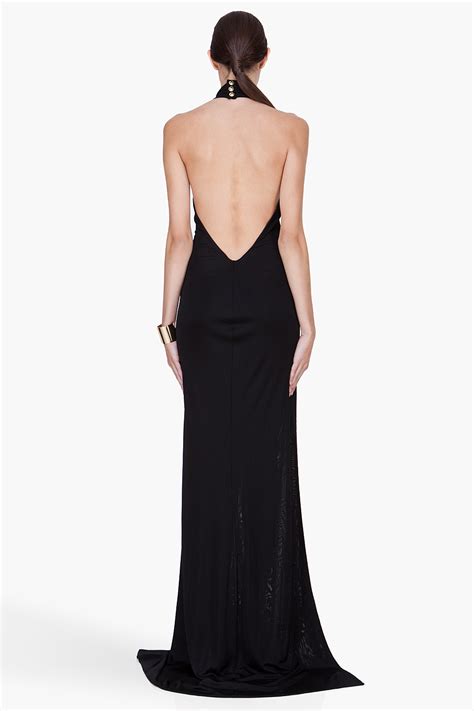 chanel deep backless black dress|chanel black and white dress.